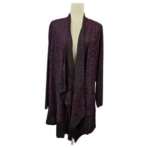 Womens Lace Cardigan 2X Open Front Whimsigoth‎ Dark Fairy Purple
